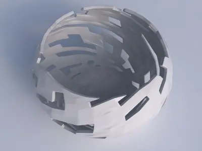 Bowl spheric twisted with cuts 3D print model