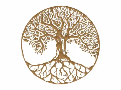 Carved panel painting STL 3D model 6
