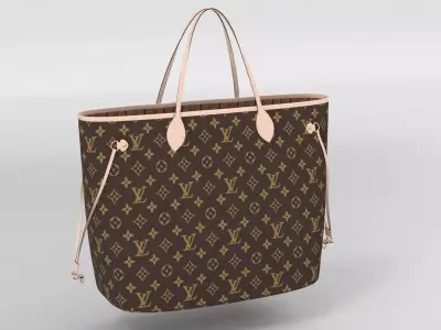 Louis Vuitton Neverfull GM Monogram Beige Low-poly 3D model