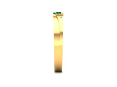 Band 3dm Render Details gold ring with emerald stone and diam... 3D print model