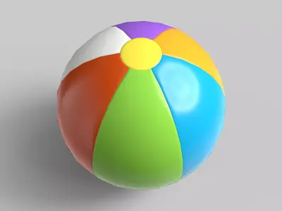 Beach Ball Colorful Summer Low-poly 3D model