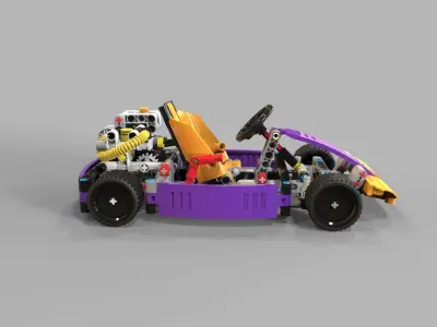 Lego kart Low-poly 3D model