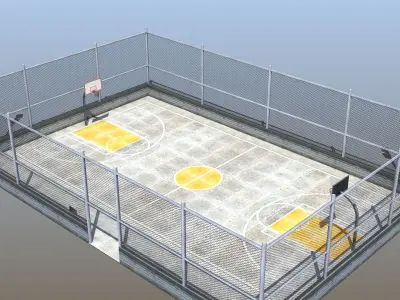 Neighborhood Basketball Court 3D model