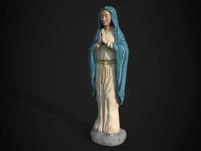 Saint Mary Statue Low-poly 3D model