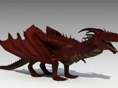 Dragon Animated Low-poly 3D model