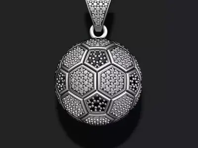 Football ball pendant 3d with gems 3D print model