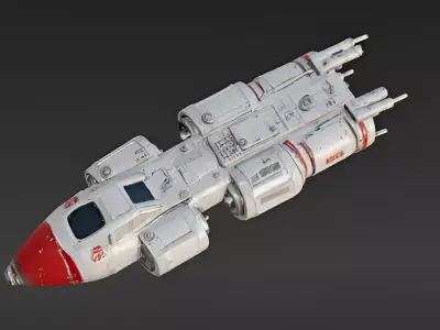 Stylized Sci-Fi Spaceship Low-poly 3D model