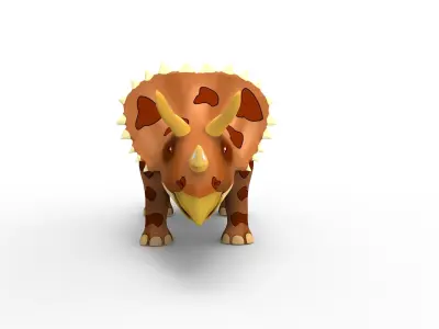 3D Models Cartoon Triceratops Rigged and Animated  Low-poly 3D model