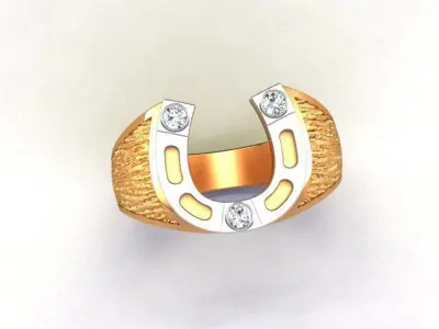 Luckie Horseshoe ring 3D print model