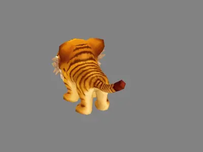 Cartoon little tiger - A Low-poly 3D model