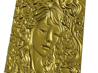 Japanese anime girl 3D model CNC cutting file 3D print model