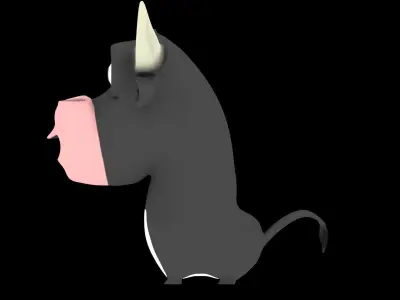 Bull Cartoon  Low-poly 3D model