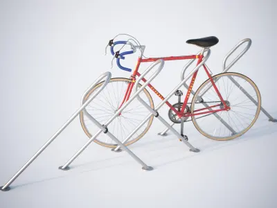 Stand with a model of a bicycle 3D model