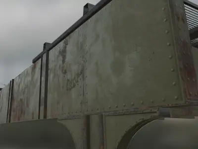 Elevated Train Tracks Low-poly 3D model