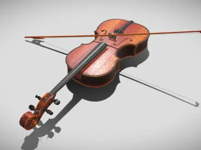 Violin PBR cello Low-poly 3D model