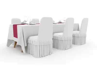 Banquet Table and Chair 103 3D model