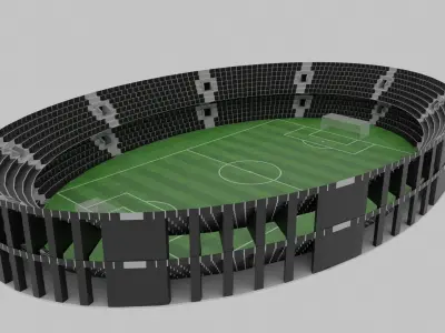 Football Stadium  Low-poly 3D model purchase