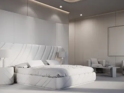 Modern luxury bedroom 3D model