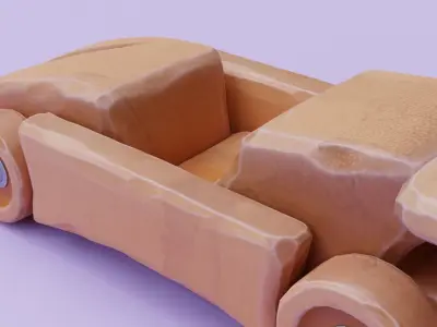 Wooden car toy 3D model
