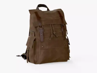  Backpack Iceland Brown Low-poly 3D model