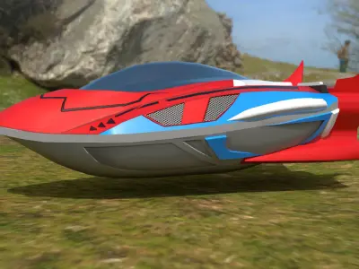 Racing Boat Low-poly 3D model