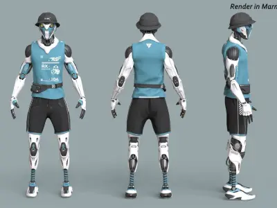 Robot RX-104 - Game Ready 3D Model Low-poly 3D model