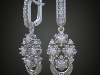 Earring 3D model 3D printable model 0106-11 Free 3D print model