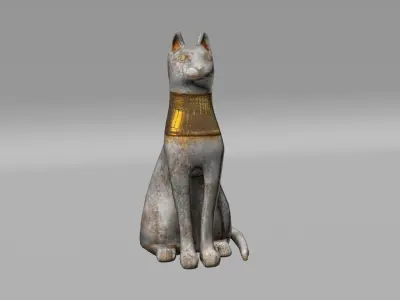 Egyptian cat god Low-poly 3D model