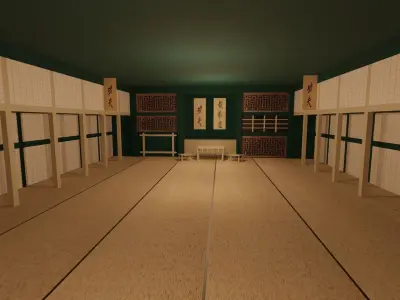 Kung-Fu Hall Low-poly 3D model