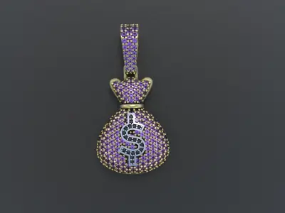 Gold Purse pendant 3D print model