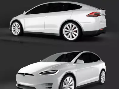 Tesla model x white  3D model