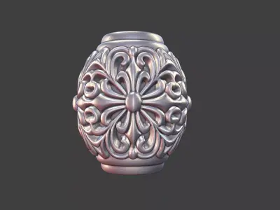 Decorative Silver Bead  Half Cut for Casting 3D print model