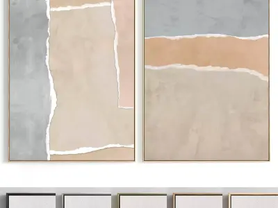 Plaster Two Photo Frame 120 Low-poly 3D model