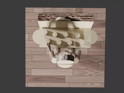 BBQ Stickman with Grill Low-poly 3D model