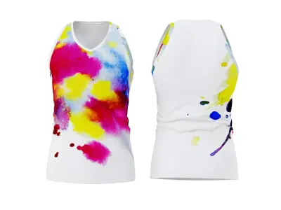 T-shirt with abstract paint pattern 3D model