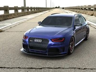 Audi RS4 Avant 2013 3D model Modified Low-poly 3D model