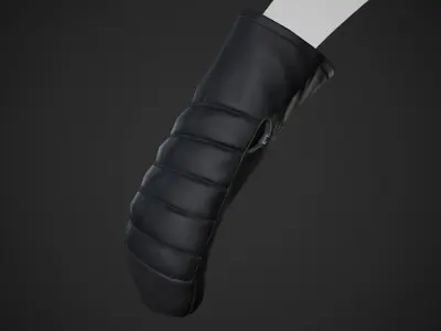Full Black Snowboard Gloves Low-poly 3D model