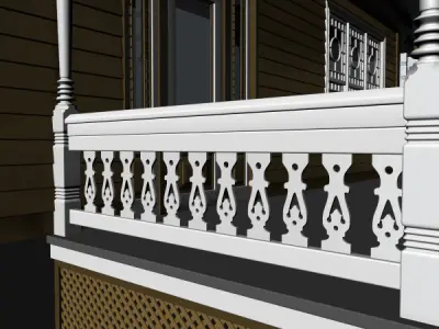 Baluster ornately carved metal bracket 3D model