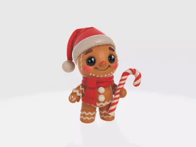 Adorable Gingerbread Man Christmas Holiday Cookie Character 3D print model