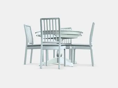 INGATORP - EKEDALEN Table and 4 chairs Low-poly 3D model