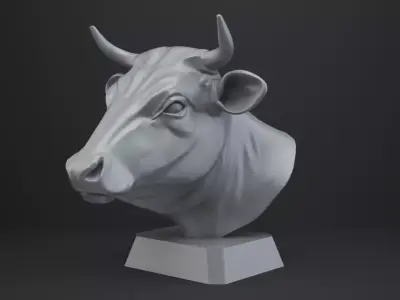 Cow Bust - Animal Figurine 3D print model