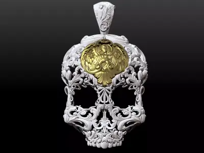 Skull ornamental  pendant jewelry 3D print model