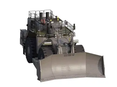 Wheel mining buldozer 3D model