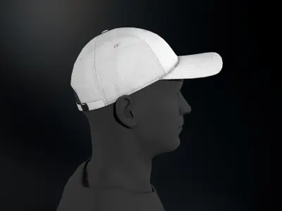 White Basketball Hat  Low-poly 3D model