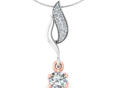 pendant diamond gold and rose gold 3D print model purchase