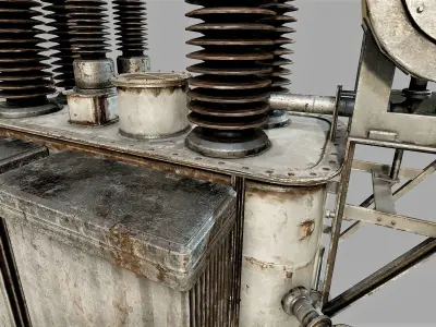 Old Rusty Transformer PBR Low-poly 3D model