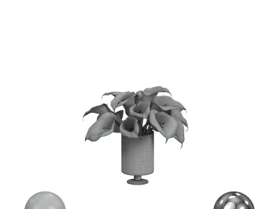 Calla Lily Flower Vase 3D model