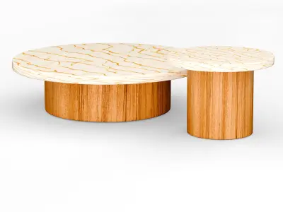 Coffee Table Set Low-poly 3D model