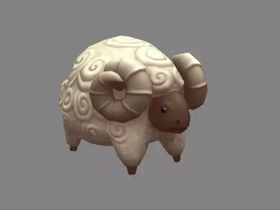 Cartoon Sheep Low-poly 3D model 4