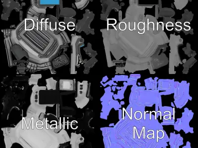 Futuristic Smartwatch Model Pack with Detailed Display Low-poly 3D model